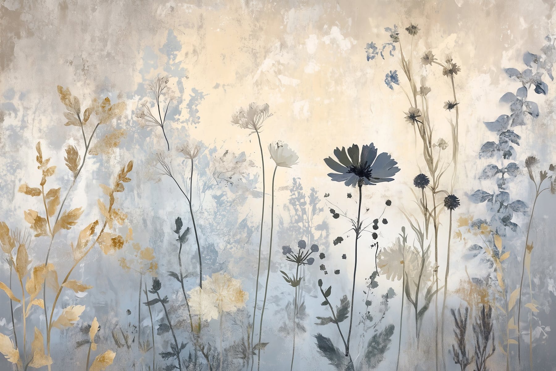 Painting of flowers on a wall
