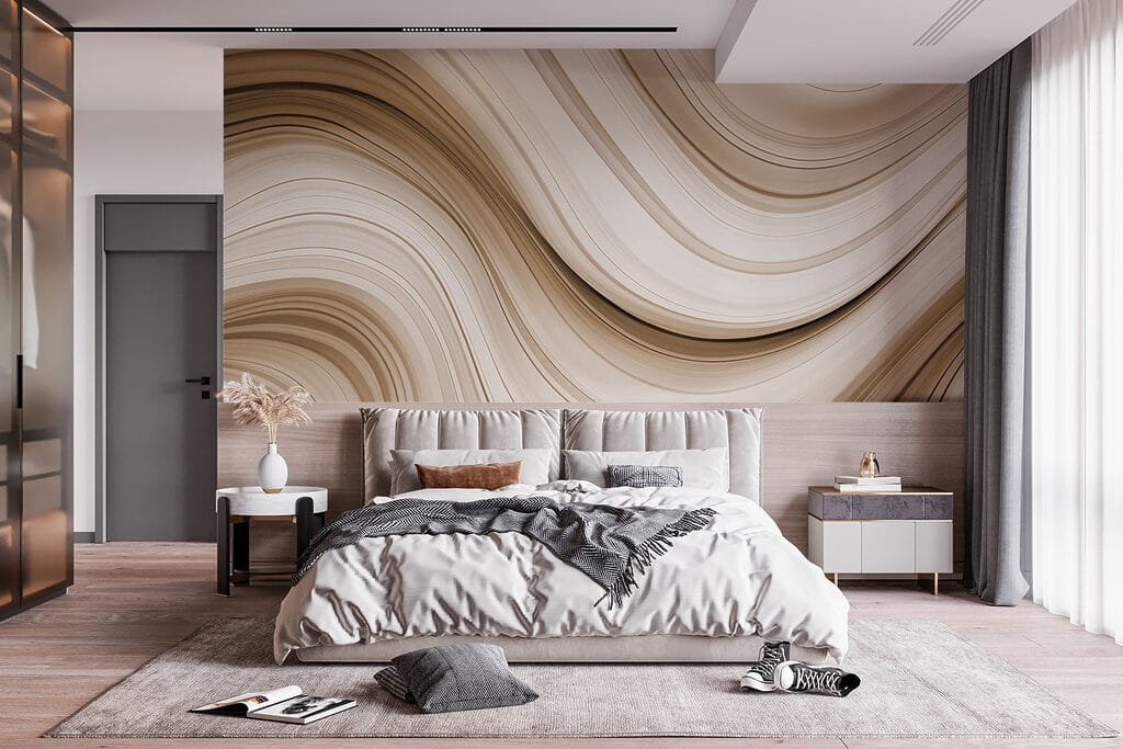 Flowing lines in soft neutral tones