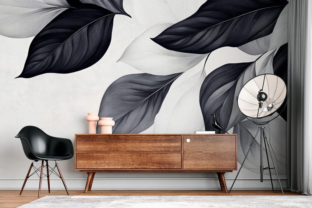 Elegant leaves in monochrome tones