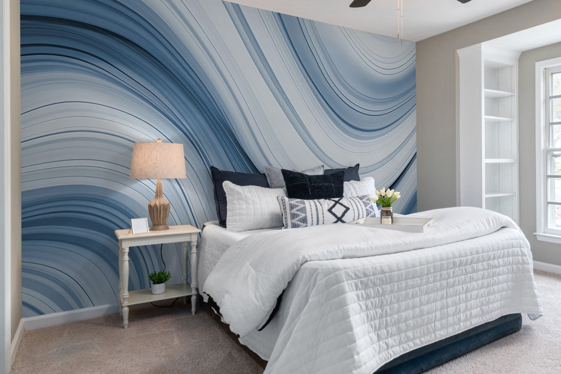 White and grey wavy lines