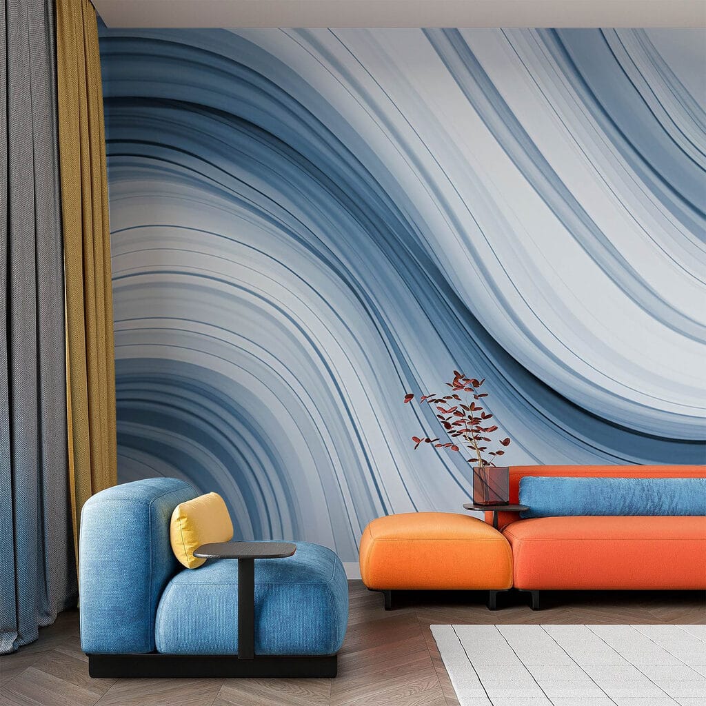 White and grey wavy lines