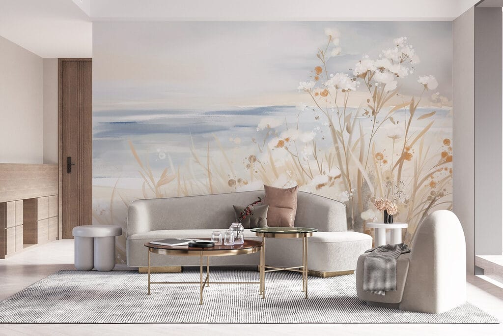 Painting of flowers and grass