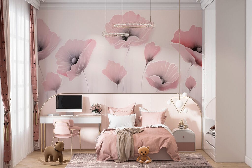 Painting of flowers on a wall