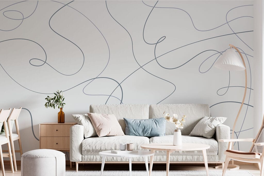 White background with blue lines