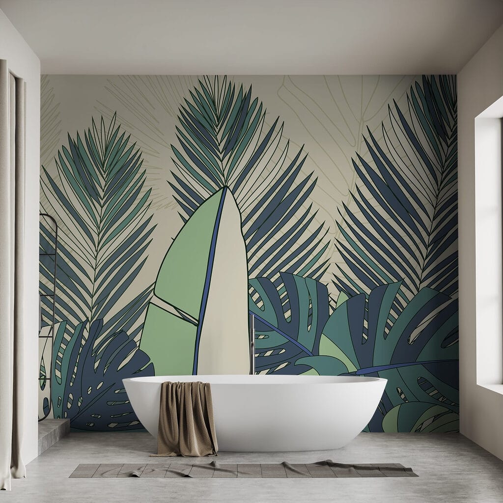 Lush greenery in abstract design