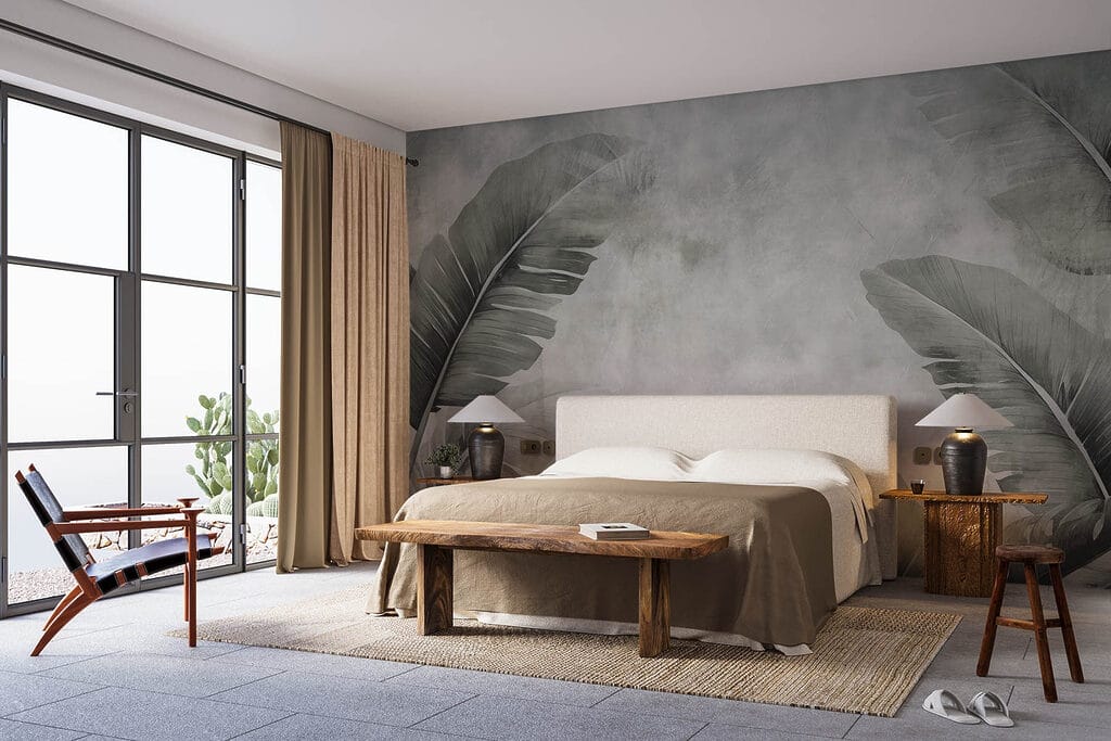 Serene tropical leaves pattern backdrop