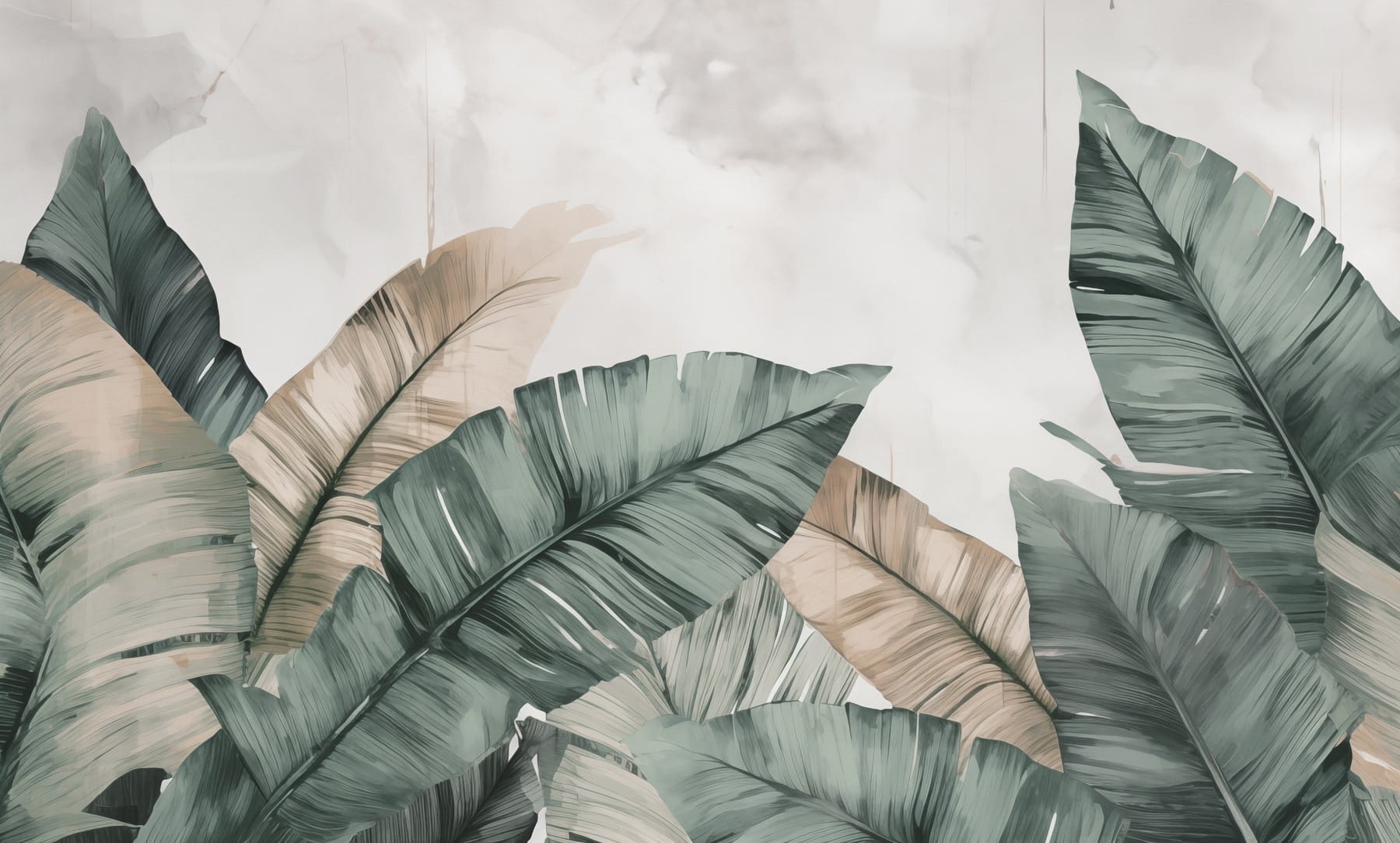 Serene leaves in soft pastel tones