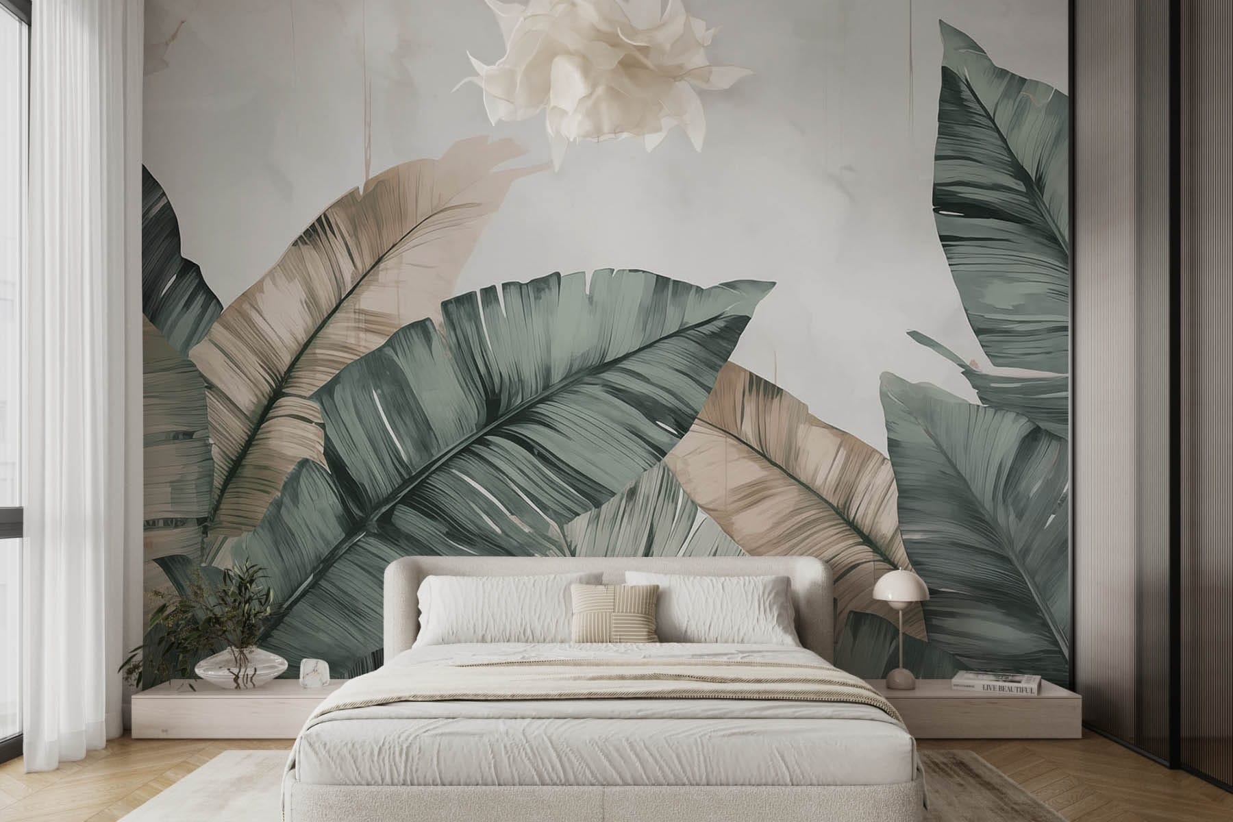 Serene leaves in soft pastel tones