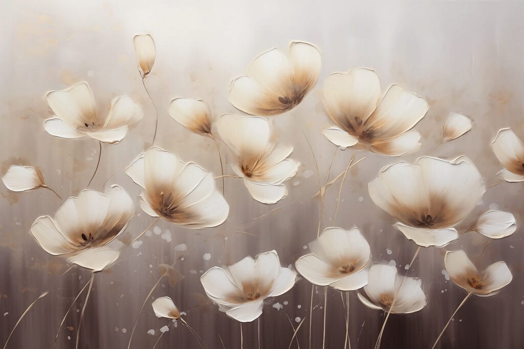 Painting of flowers on a white background