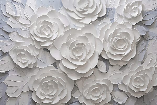 Group of white paper flowers