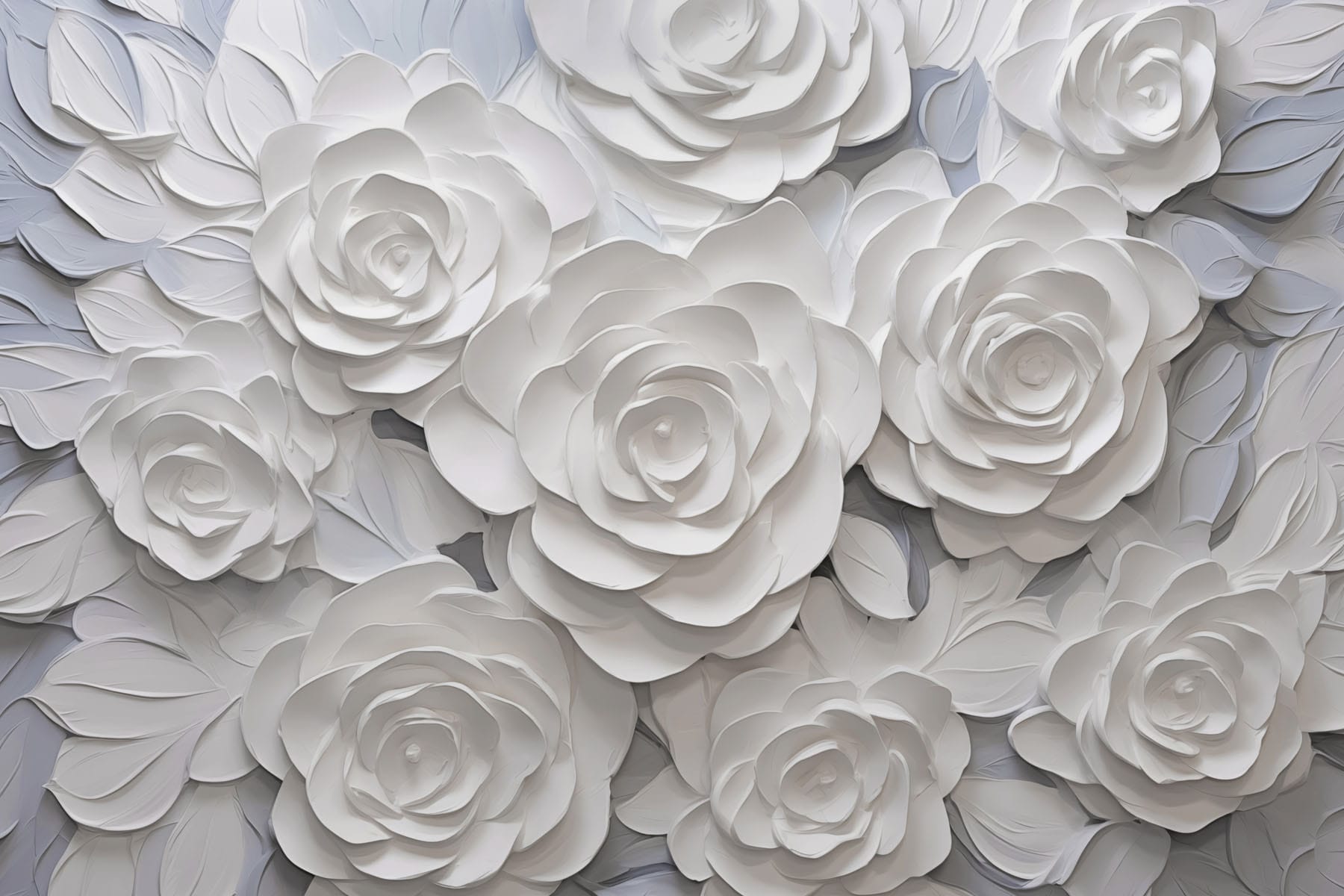 Group of white paper flowers