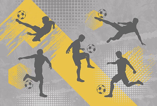 Group of men playing football