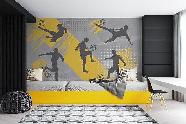 Group of men playing football