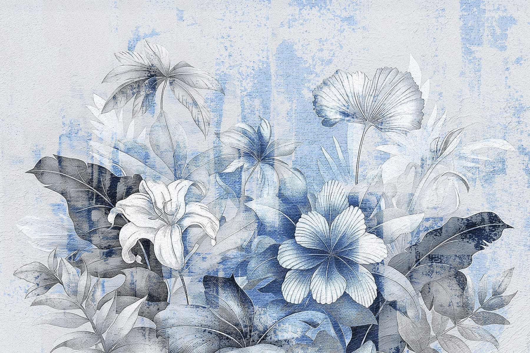 Delicate blooms in soft blue hues