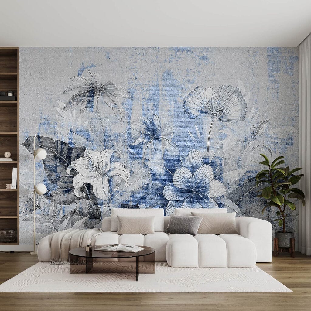 Delicate blooms in soft blue hues