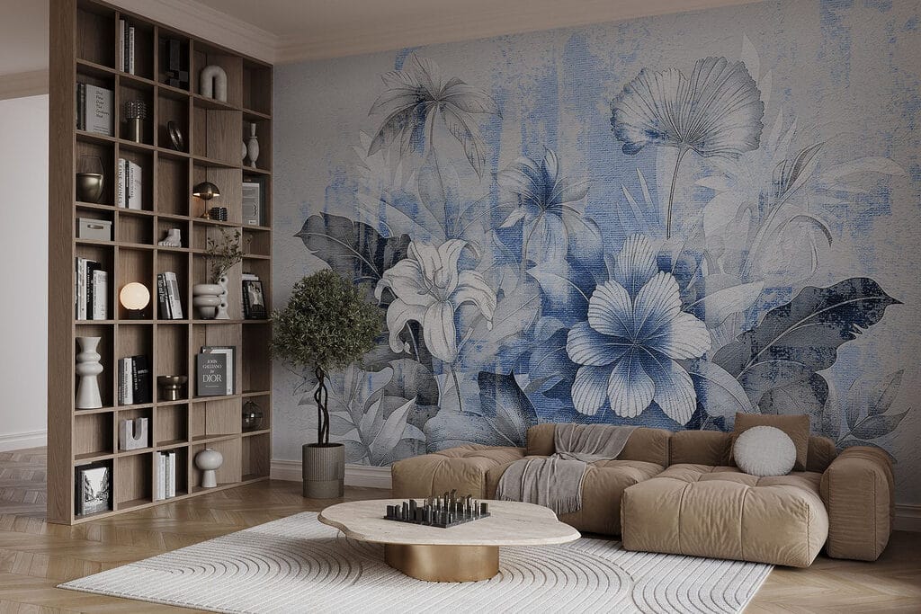 Delicate blooms in soft blue hues