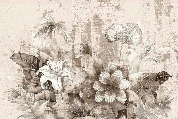 Λεπτό floral σκίτσο σε απαλές αποχρώσεις Λεπτό floral σκίτσο σε απαλές αποχρώσεις