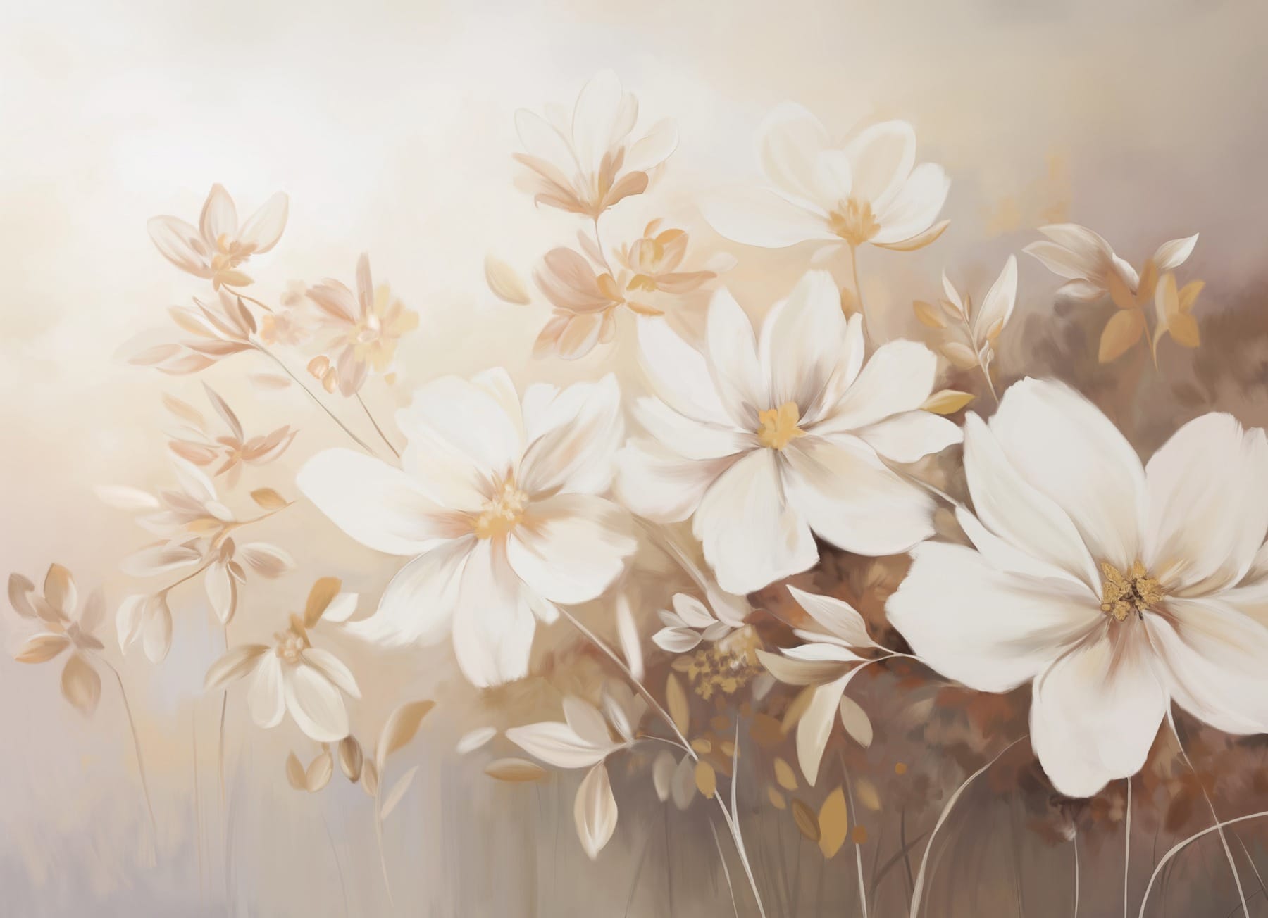Painting of white flowers