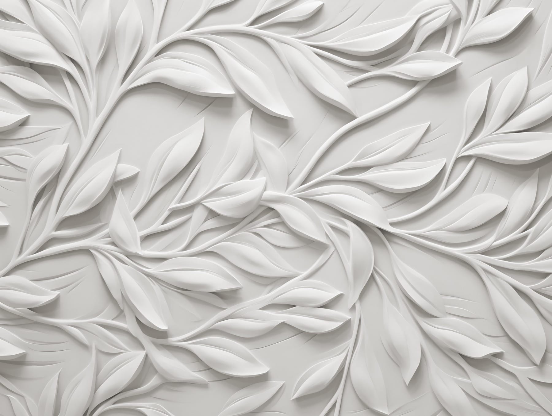 White wall with leaves