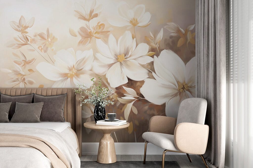 Painting of white flowers