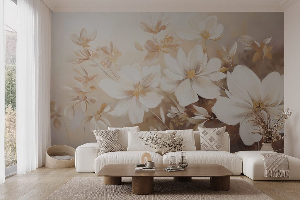 Painting of white flowers