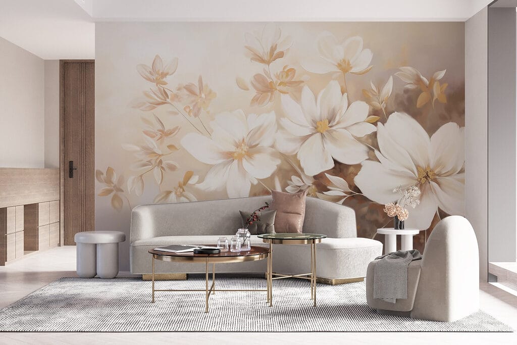 Painting of white flowers