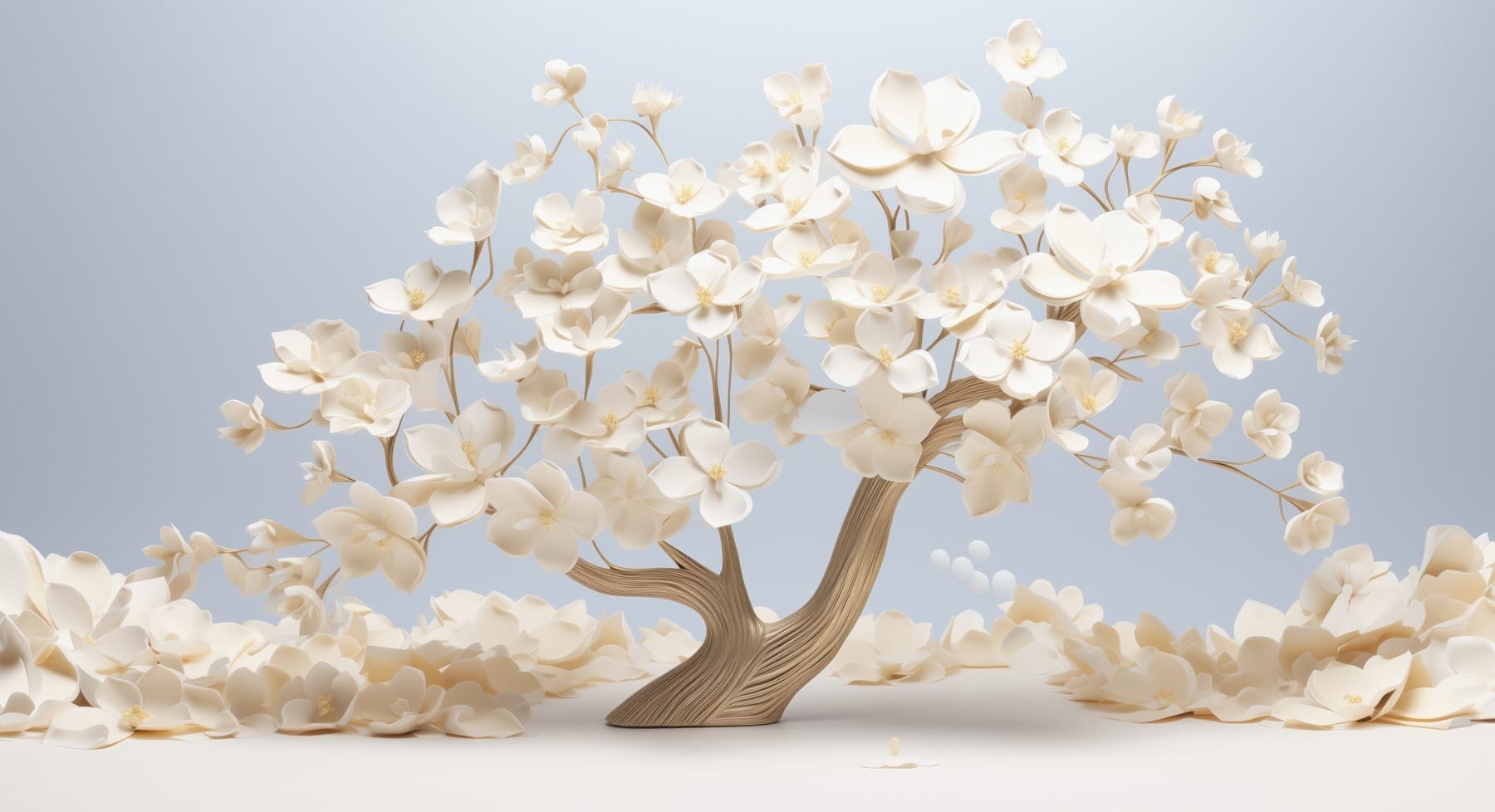 Tree with white flowers