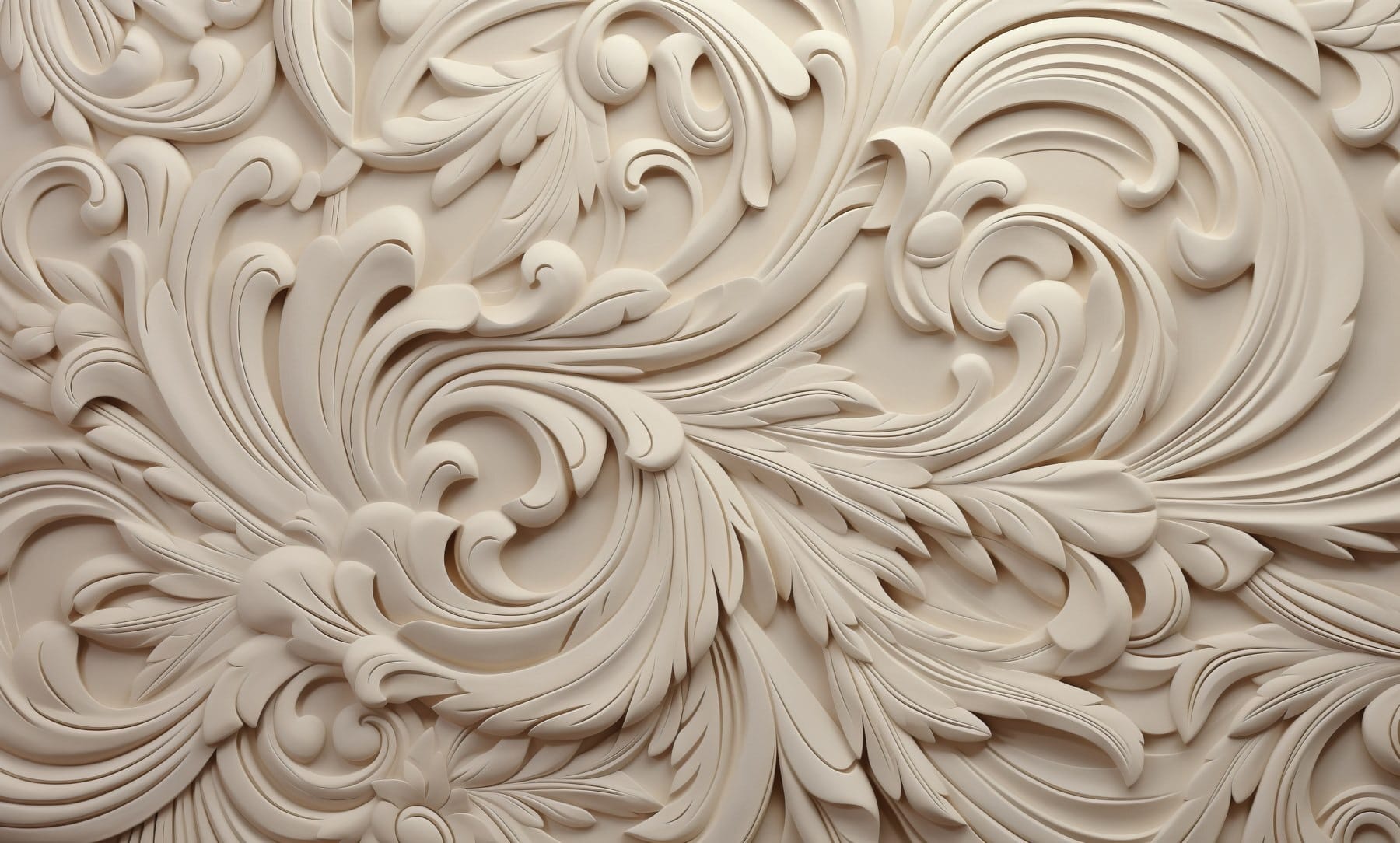 White wall with intricate designs