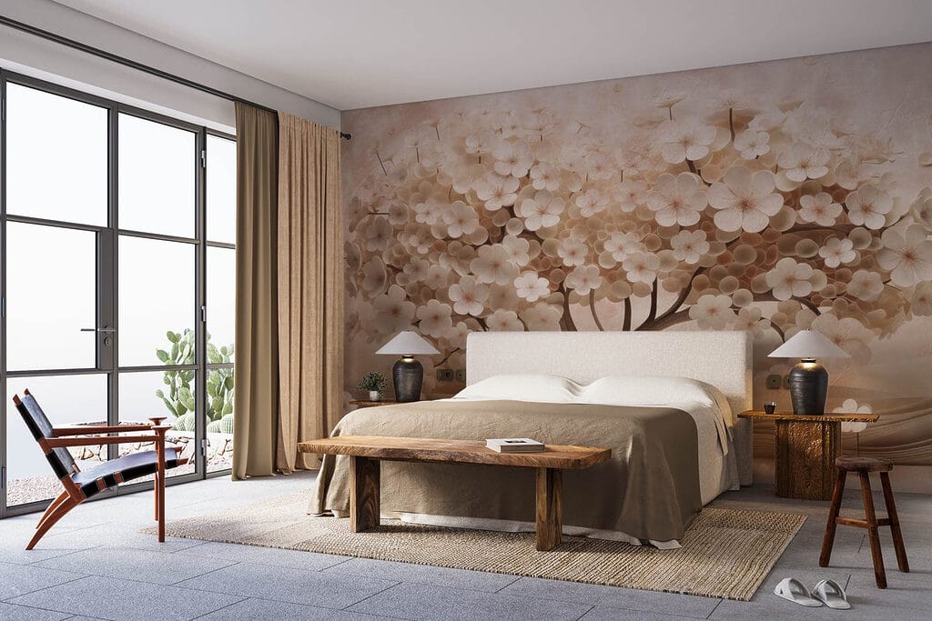 Tree made of paper flowers