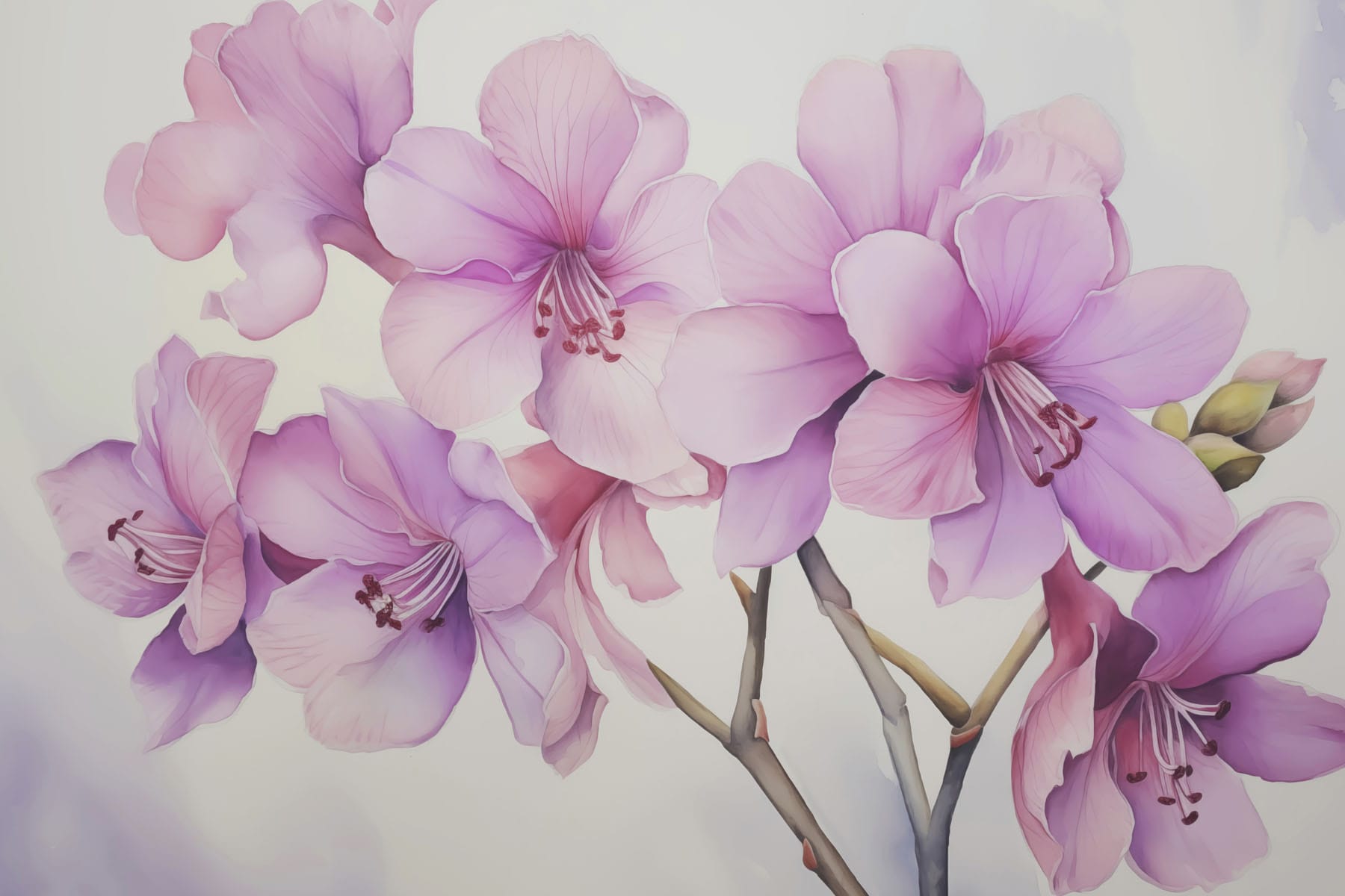 Delicate blossoms in soft hues