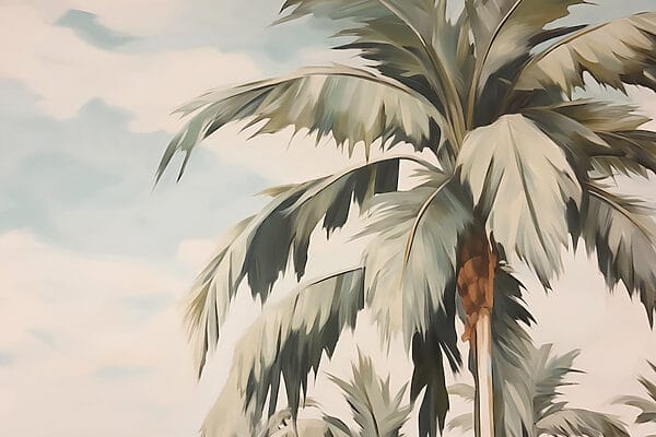 Palm tree with a fruit on it