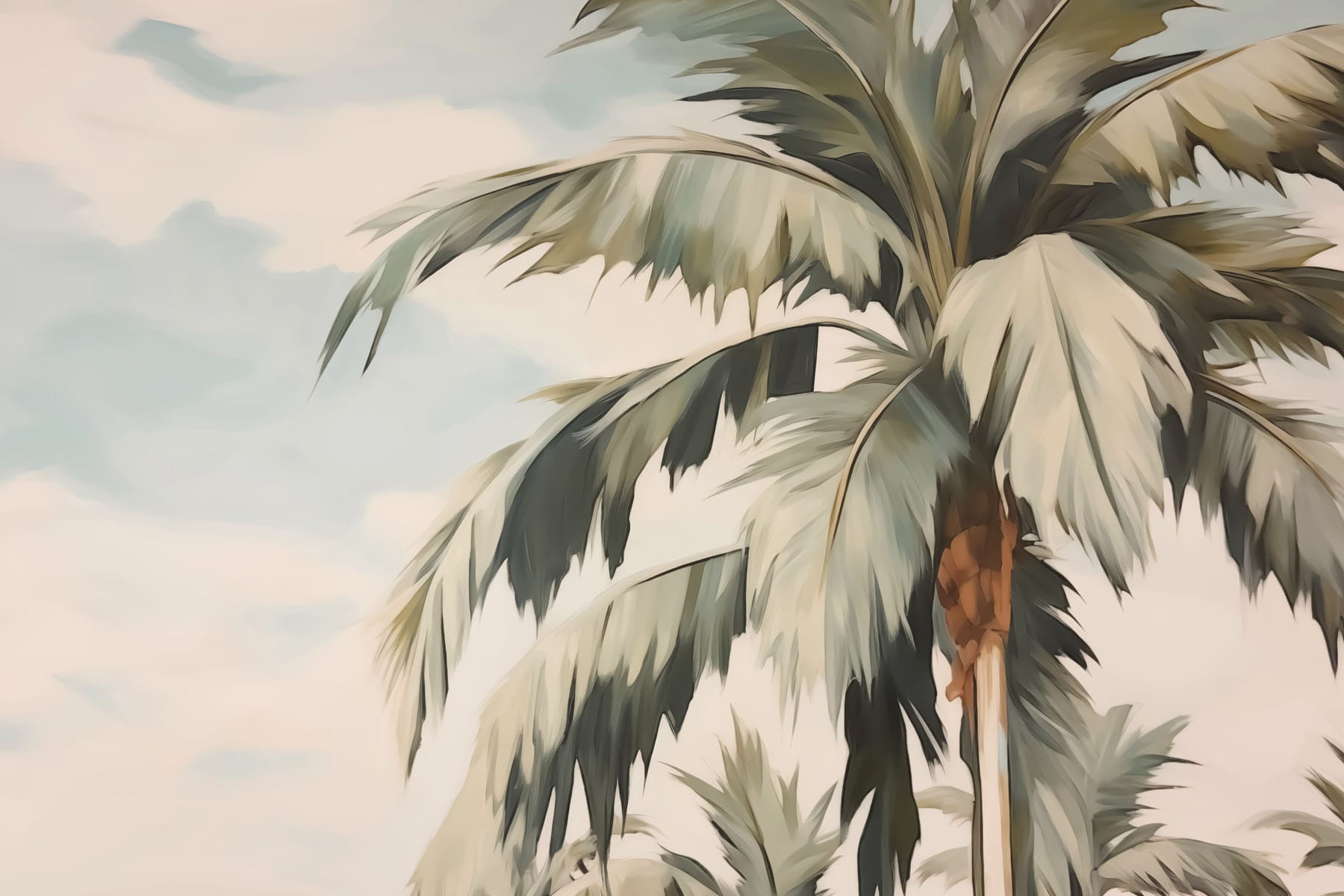 Palm tree with a fruit on it