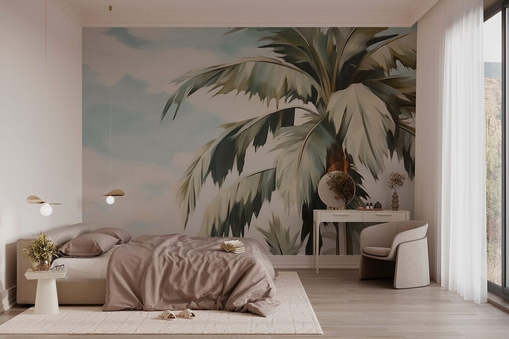 Palm tree with a fruit on it