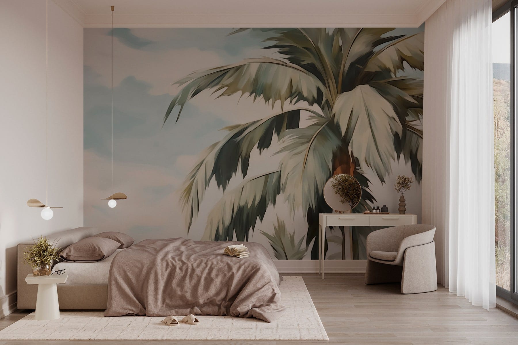 Palm tree with a fruit on it