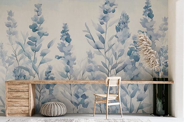 Painting of flowers and leaves