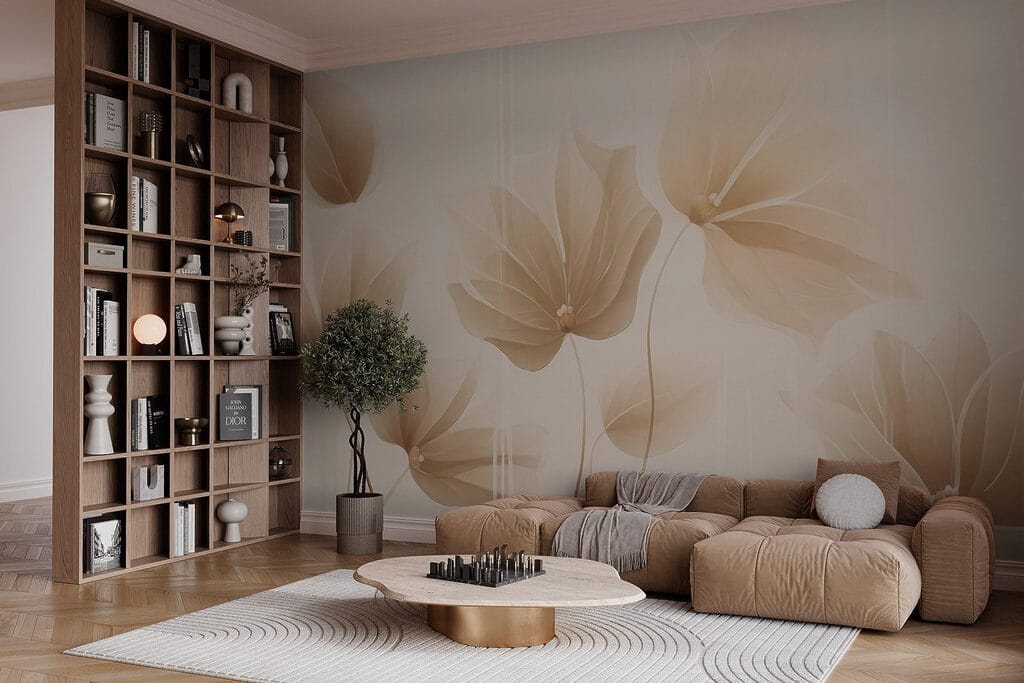 Delicate leaves in soft hues