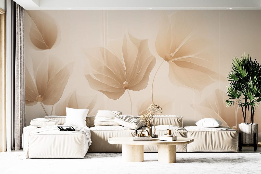 Delicate leaves in soft hues