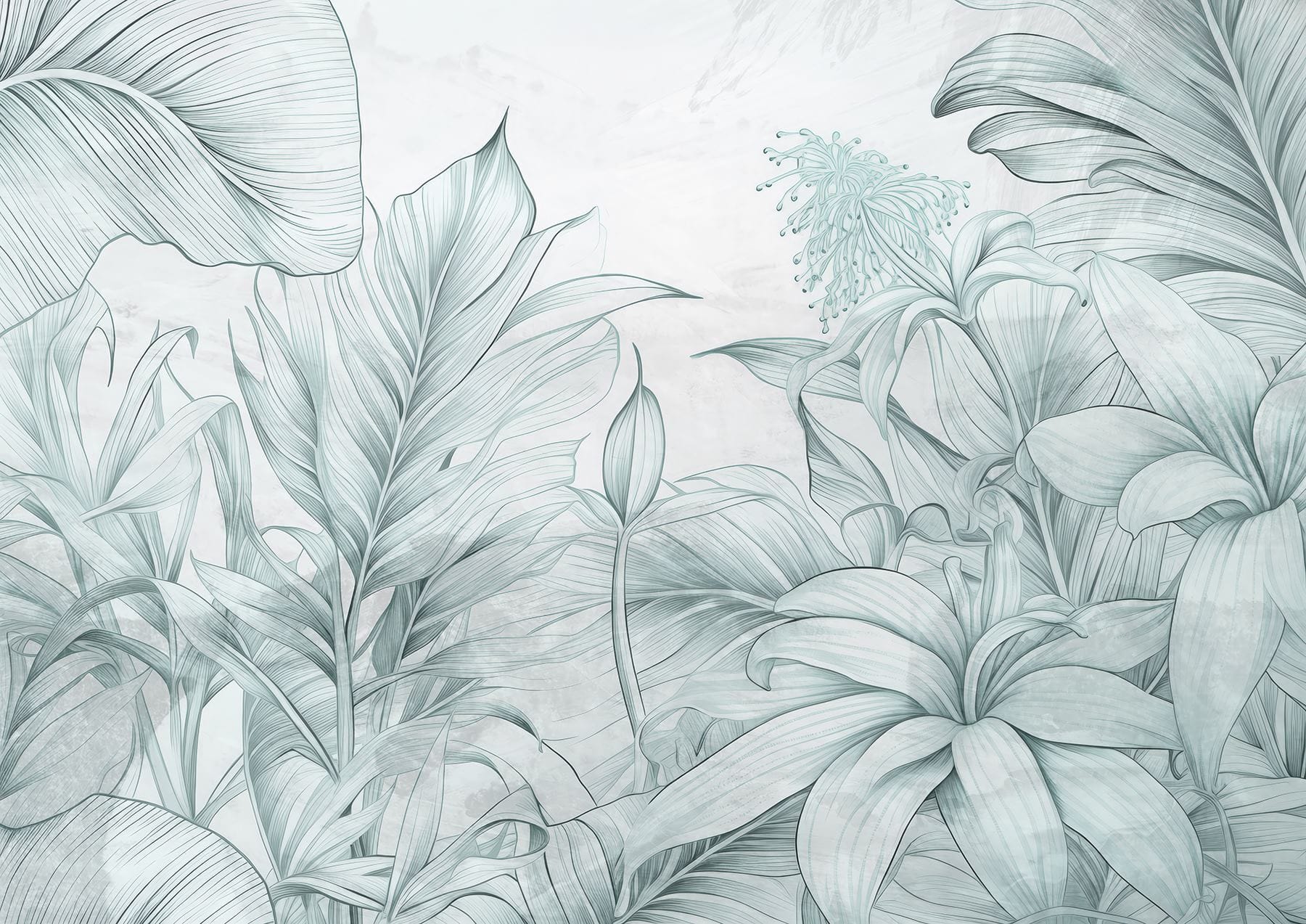 Delicate leaves in soft tones