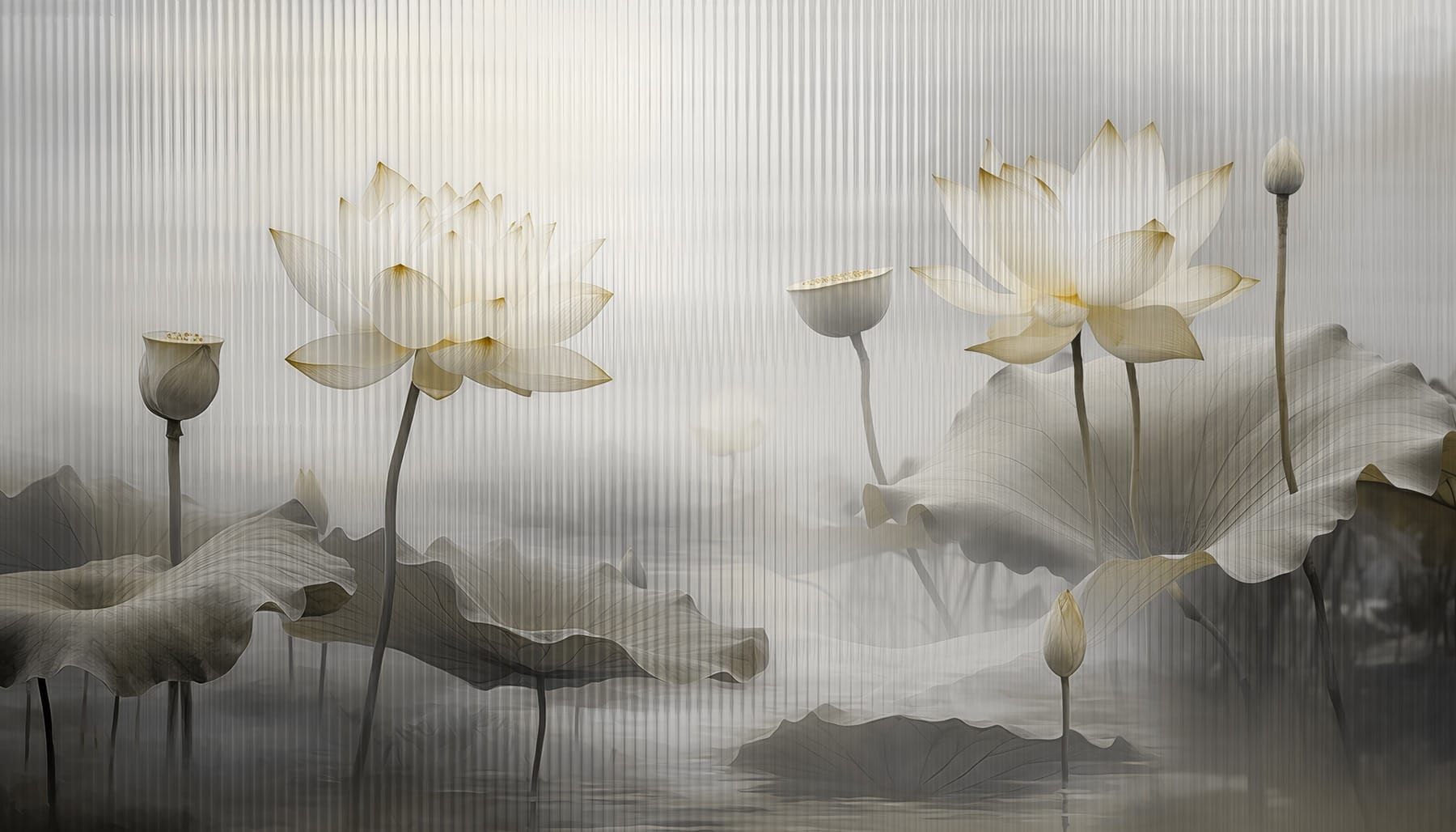 Painting of flowers and leaves