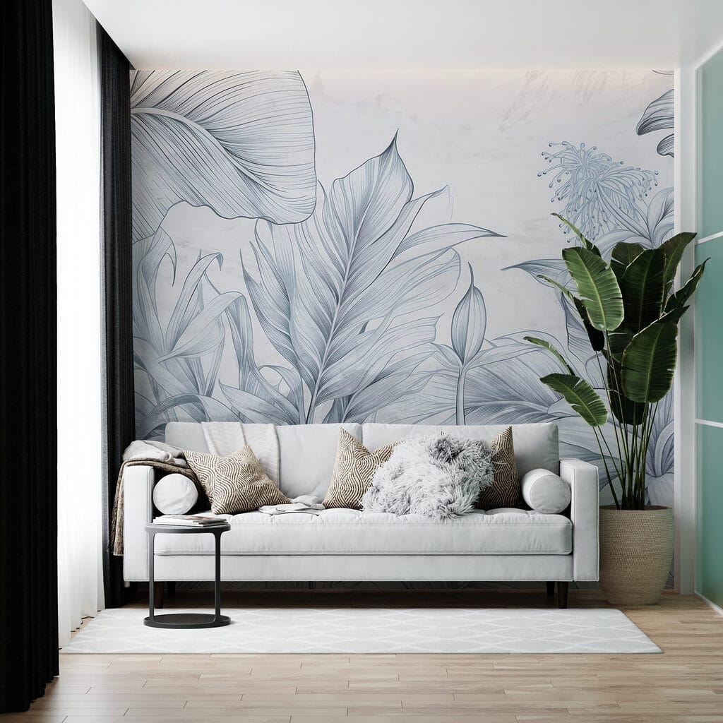 Drawing of leaves and flowers