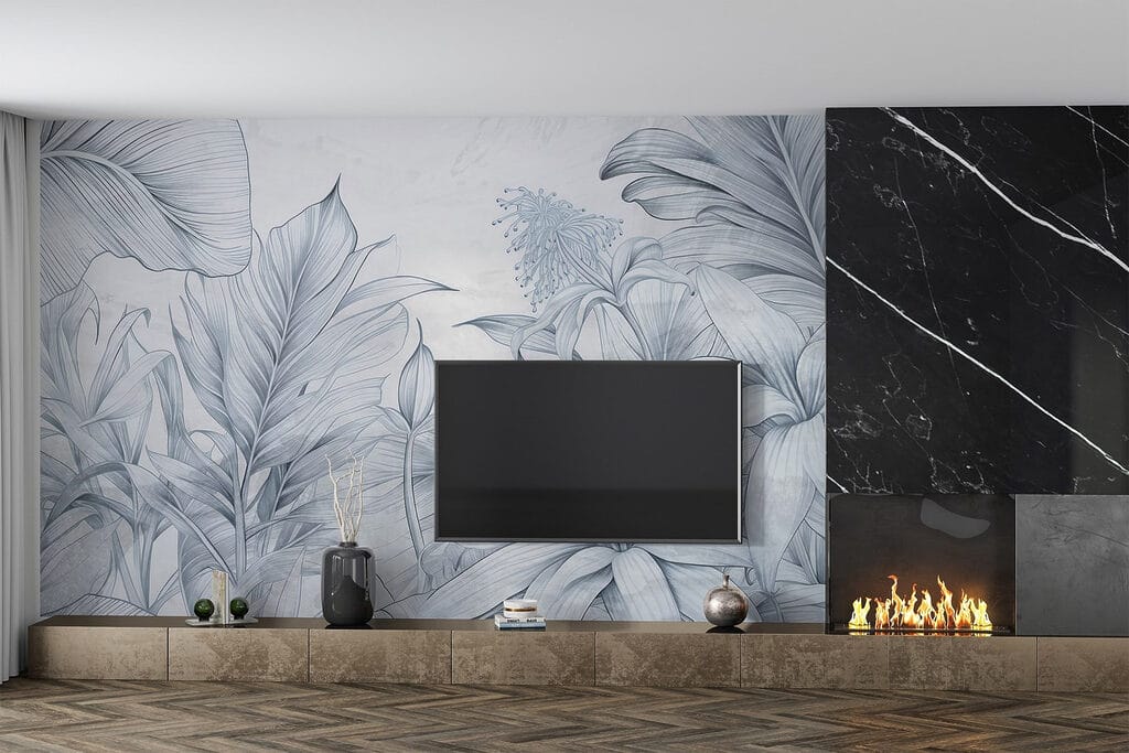 Drawing of leaves and flowers