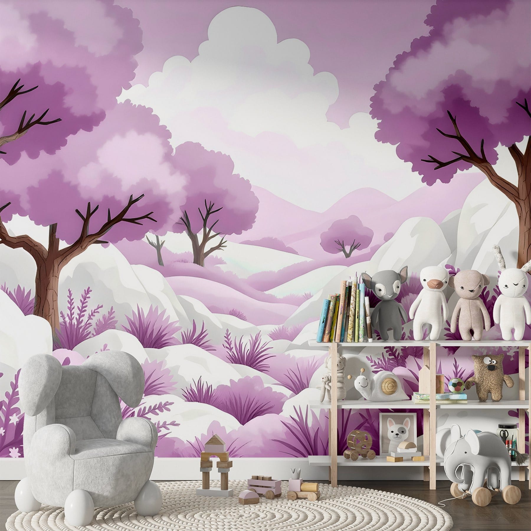 Landscape with trees and snow