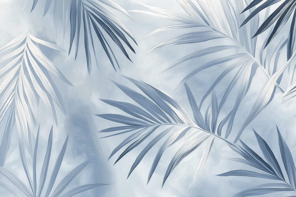 Soft leaves in cool tones