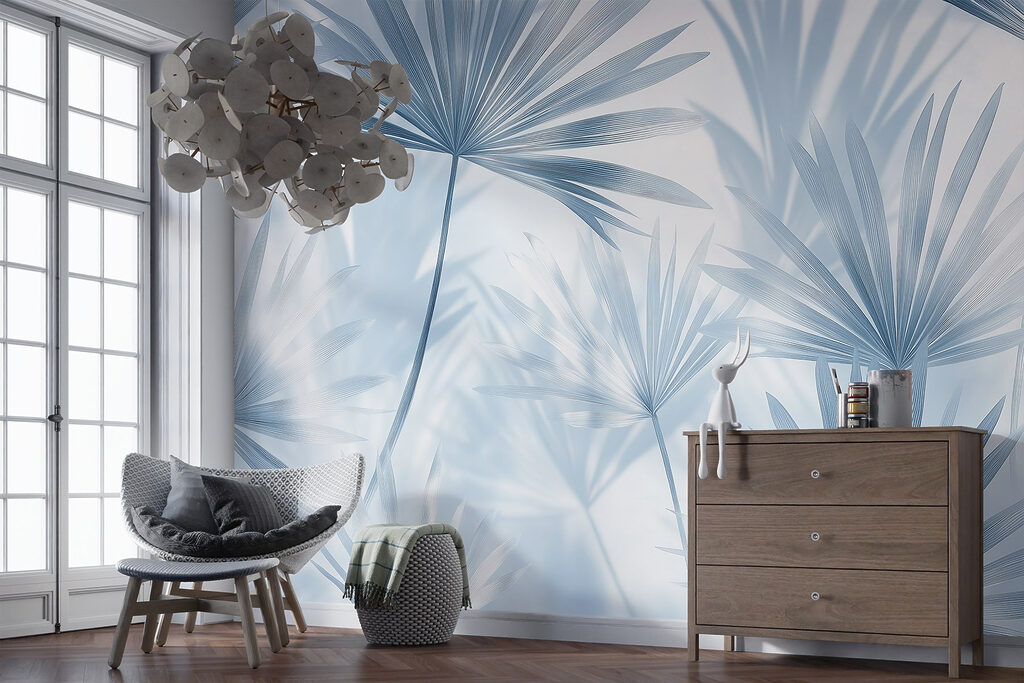 Delicate palms in soft hues