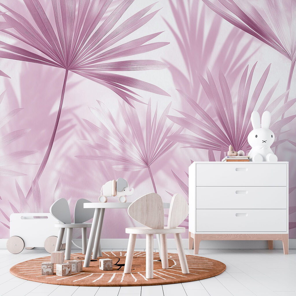 Soft pastel leaves creating gentle shadows