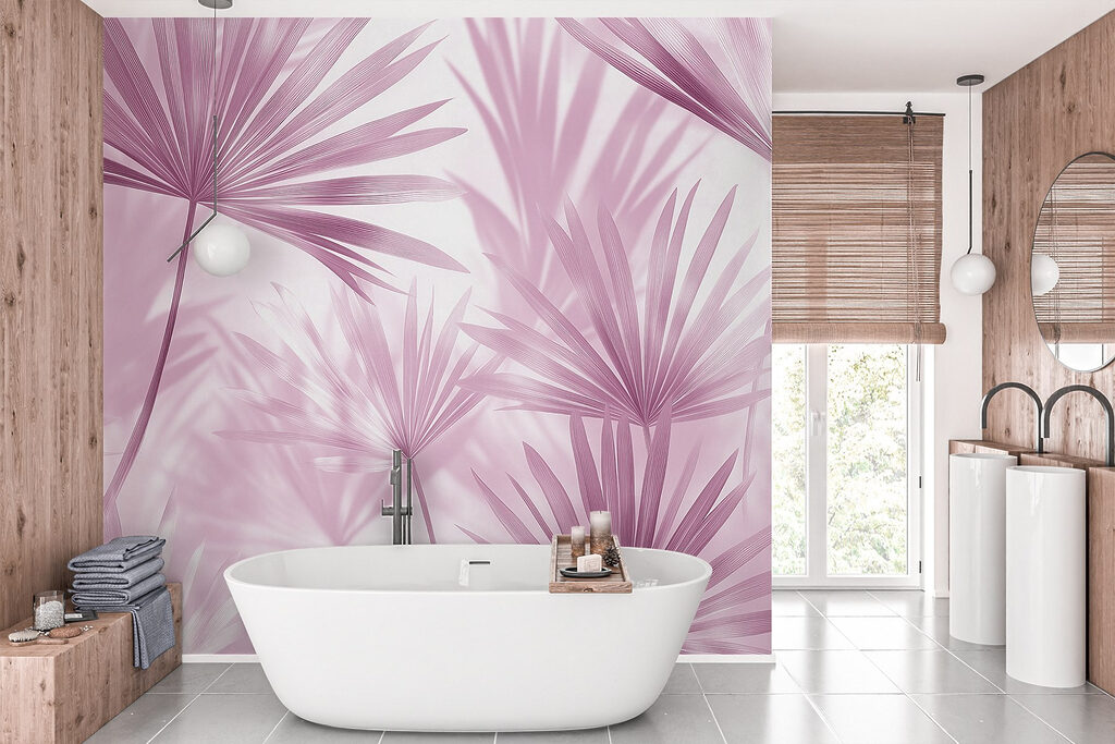 Soft pastel leaves creating gentle shadows