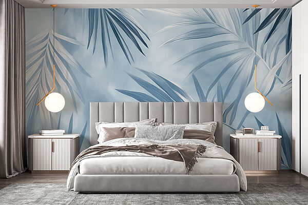 Ταπετσαρίες Μαλακά φύλλα σε ψυχρούς τόνους