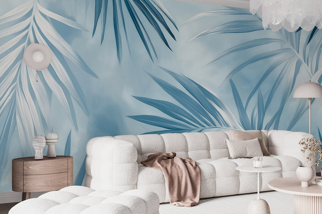 Soft leaves in cool tones