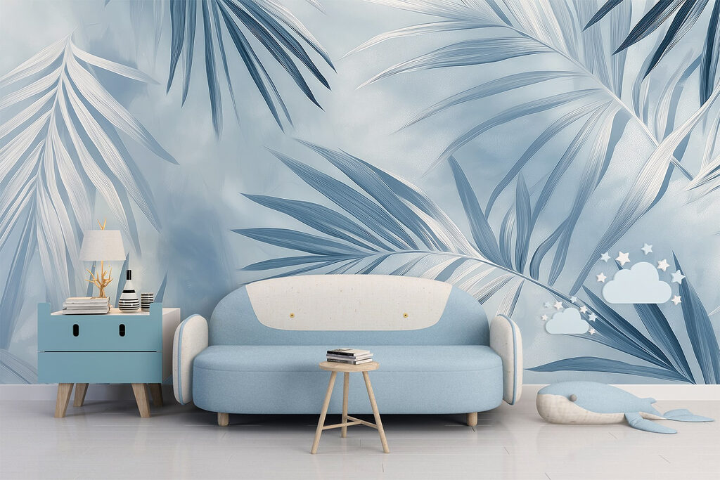 Soft leaves in cool tones