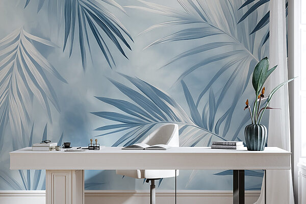 Soft leaves in cool tones